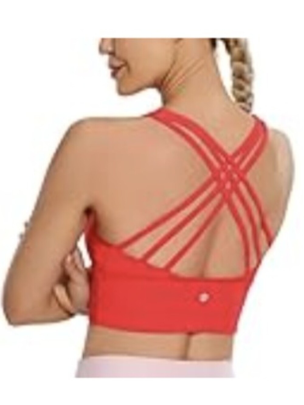 CRZ YOGA Naked Feeling Criss Cross Longline Sports Bras for Women